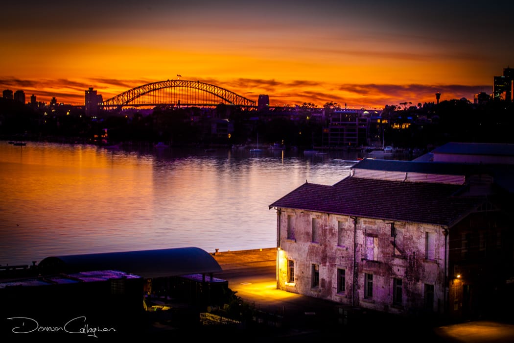 Sydney Sunrise from Cockatoo Island Sydney Habour, Australia