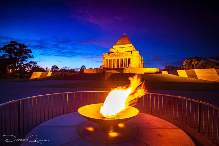 The Shrine of Remembrance Flame Melbourne