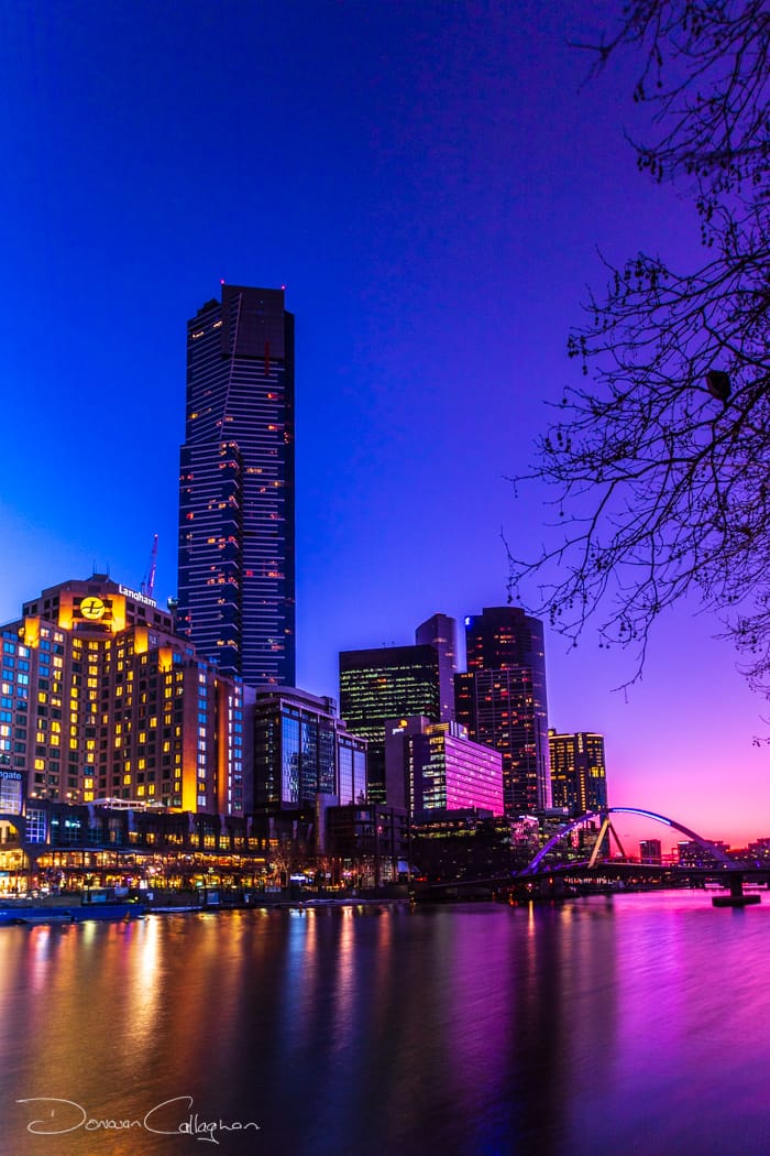 Yarra River Cityscape Sunset Melbourne, Australia