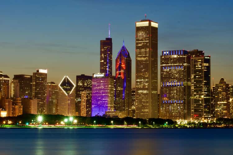 Skyline of Chicago from Adler Planetarium