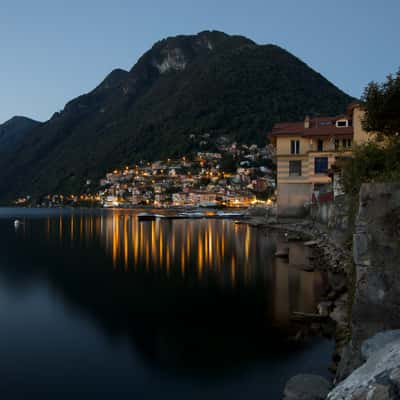 Argegno Lake Como just before dawn, Italy