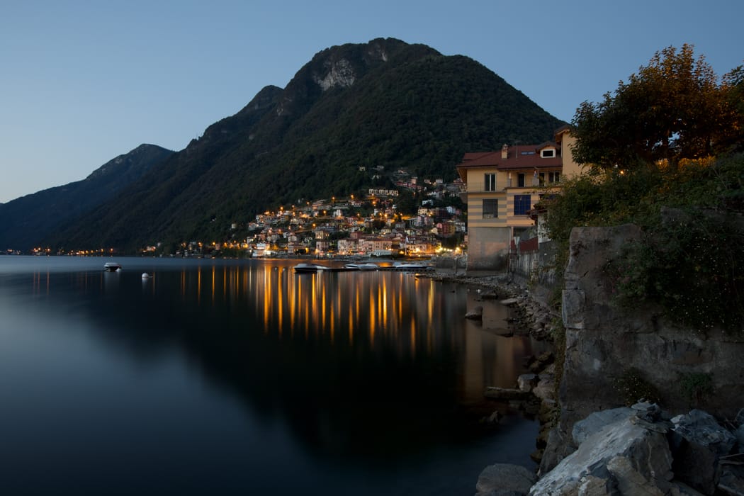 Argegno Lake Como just before dawn, Italy