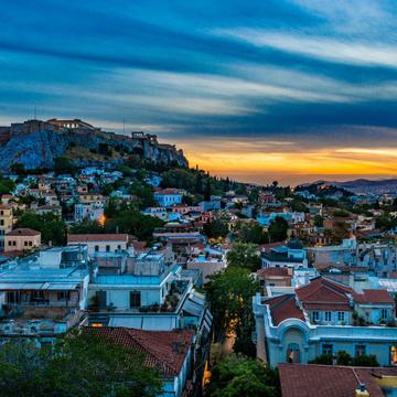 Plaka view on the Acropolis, Athens, Greece