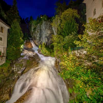 Bad Gastein Waterfall from Straubingerplatz Bridge, Austria