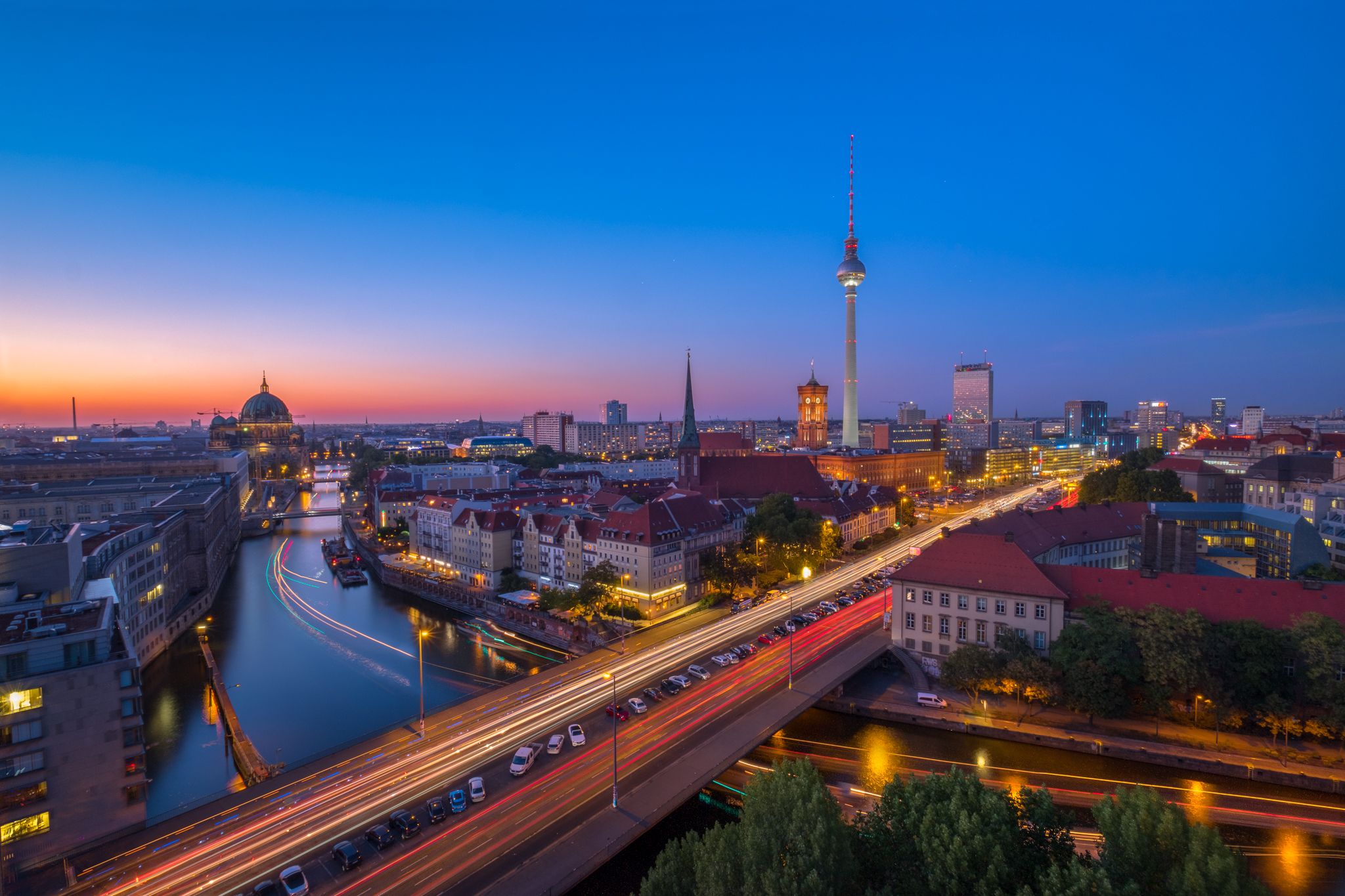 Berlin Skyline from Fischerinsel Skyscraper, Germany