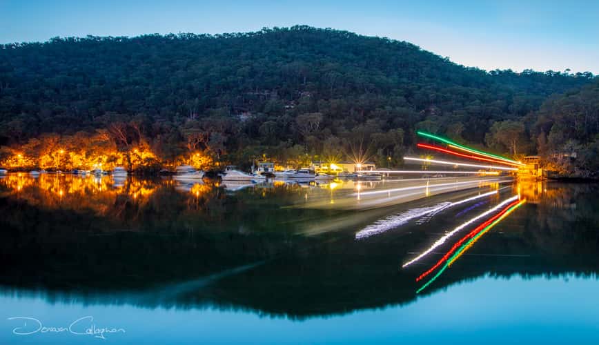 Berowra Waters Ferry Light trails Sydney