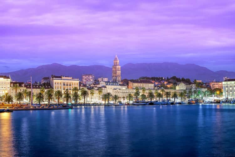 City view from the western harbor, Split