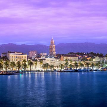City view from the western harbor, Split, Croatia