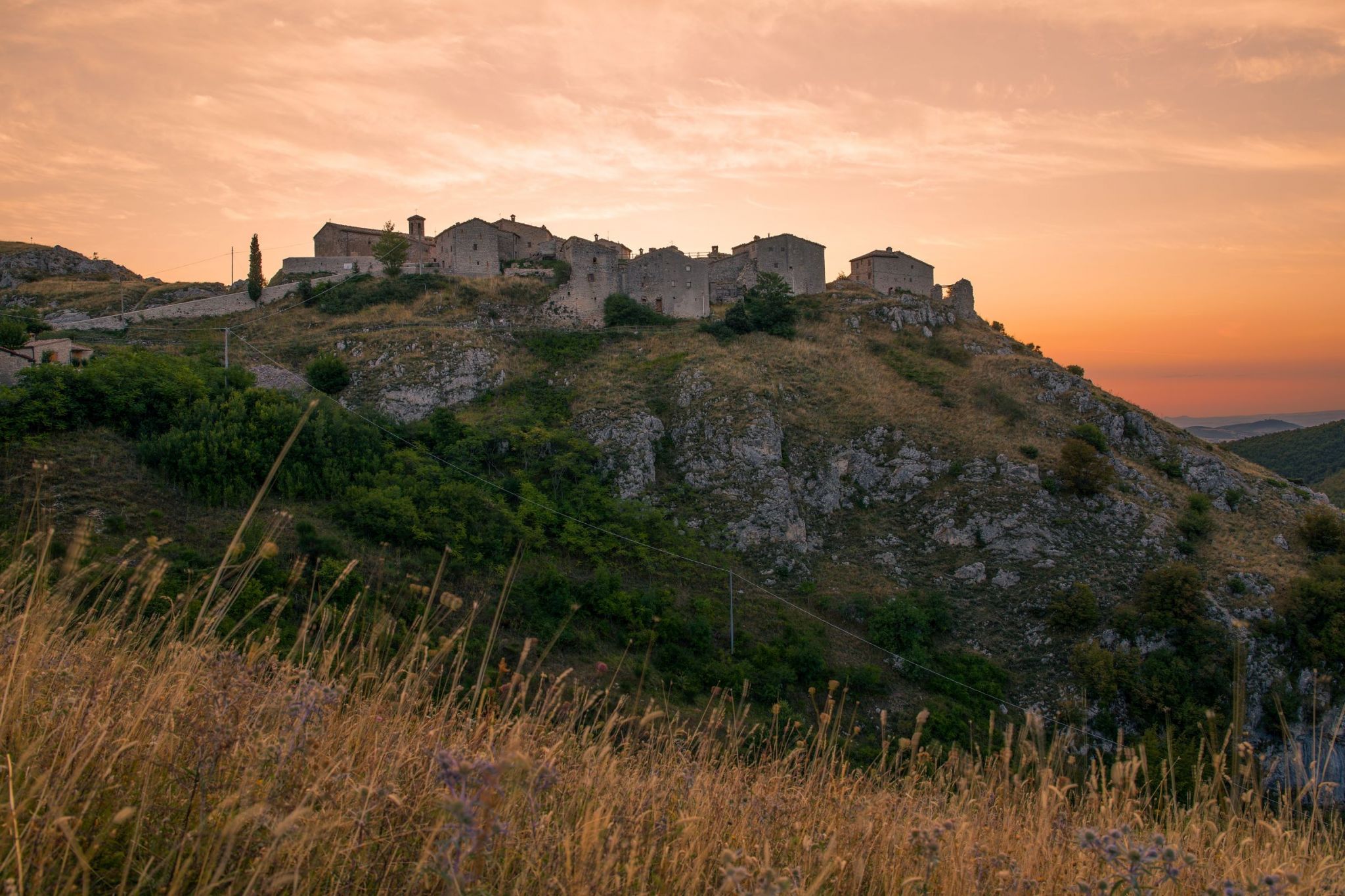 Elcito at sunset, Italy