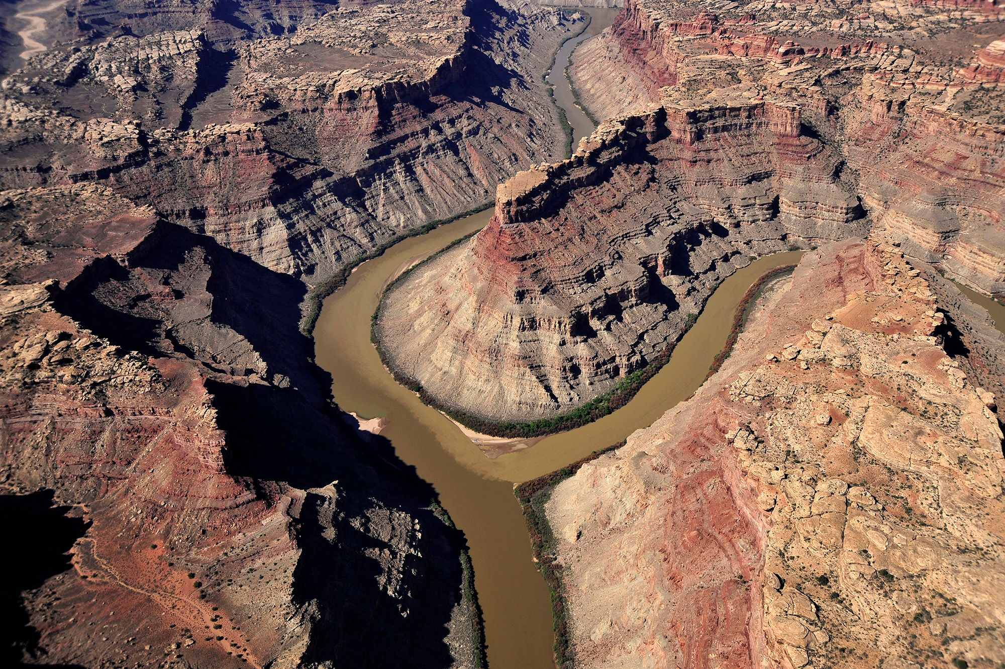 Green river joins the Colorado river, USA