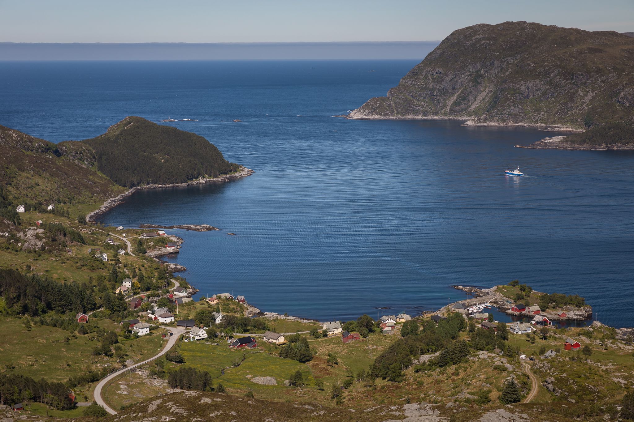 Husevåg overview from Mt. Blåfjellet, Norway