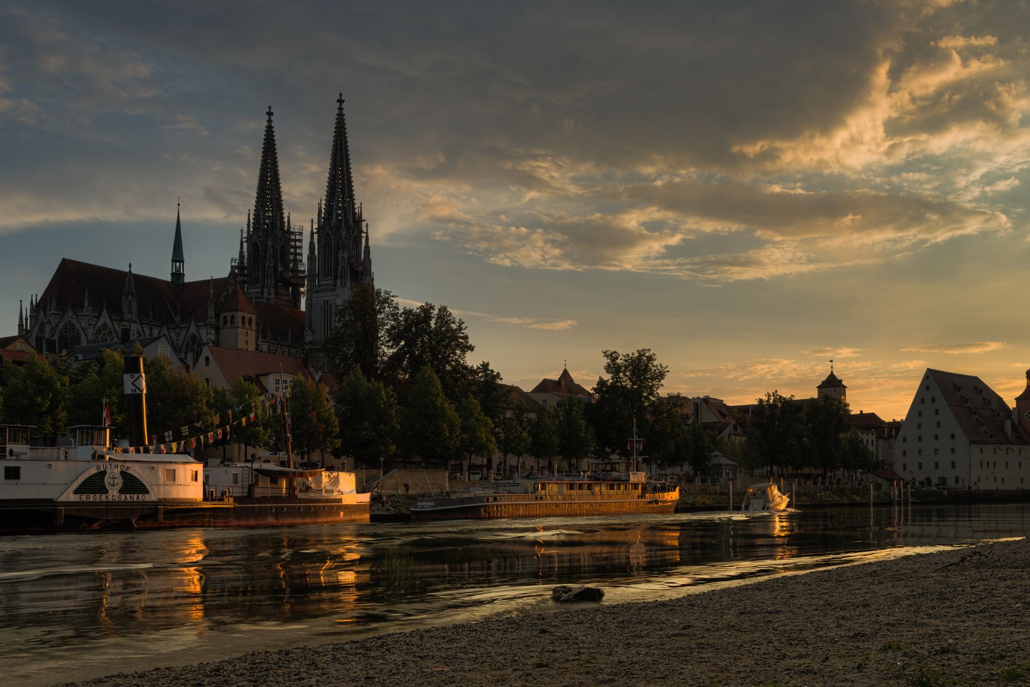 In front of the old town, Regensburg, Germany