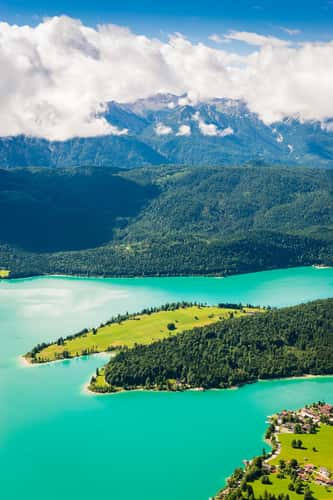 Katzenkopf Peninsula at lake Walchensee