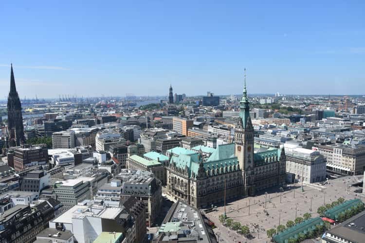 Rathaus view from St. Petri Church, Hamburg
