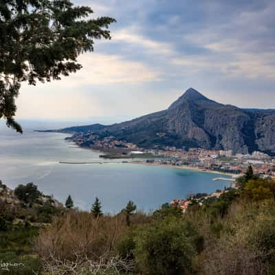 Looking back to Omis, Croatia