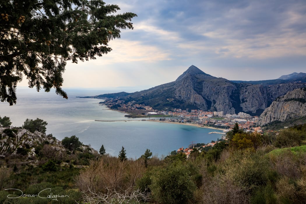 Looking back to Omis, Croatia