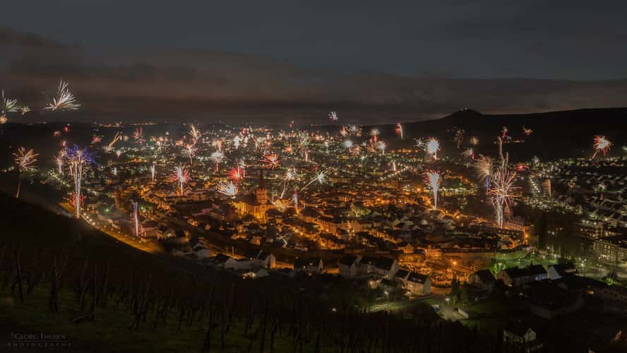New Year's Eve Firework 2018 above Bad Neuenahr-Ahrweiler