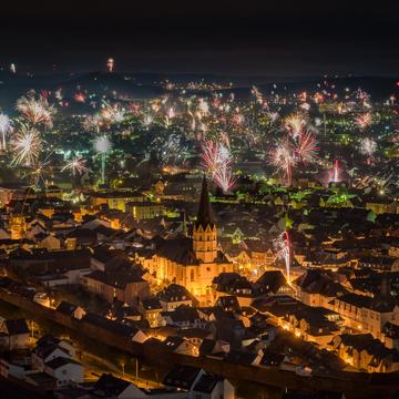 New Year's Eve Firework 2018 above Bad Neuenahr-Ahrweiler, Germany
