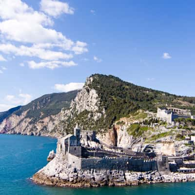 Portovenere seen from Palmaria, Italy