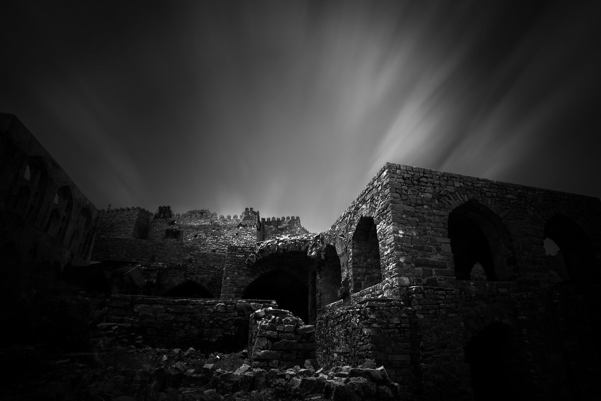 Ruins, in BW, India