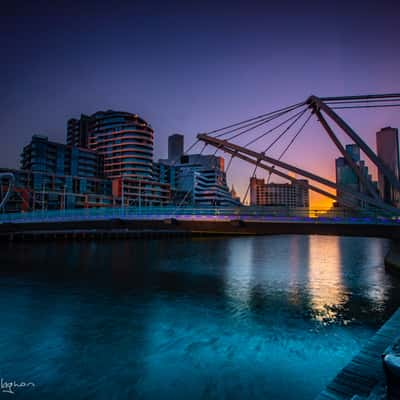 Seafarers Bridge Yarra River Melbourne sunrise, Australia