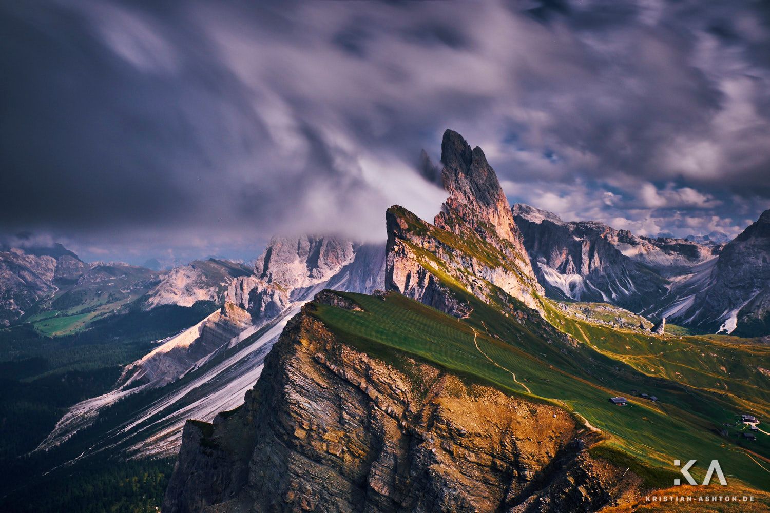 Seceda classic view point, South Tyrol, Italy