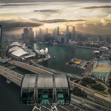 Skyline from Singapore Flyer, Singapore