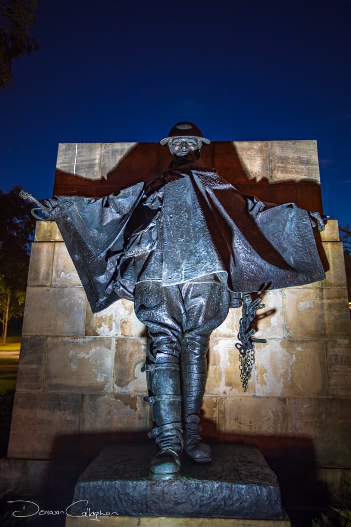 Statue of a soldier near Shrine of Remembrance Melbourne, Australia