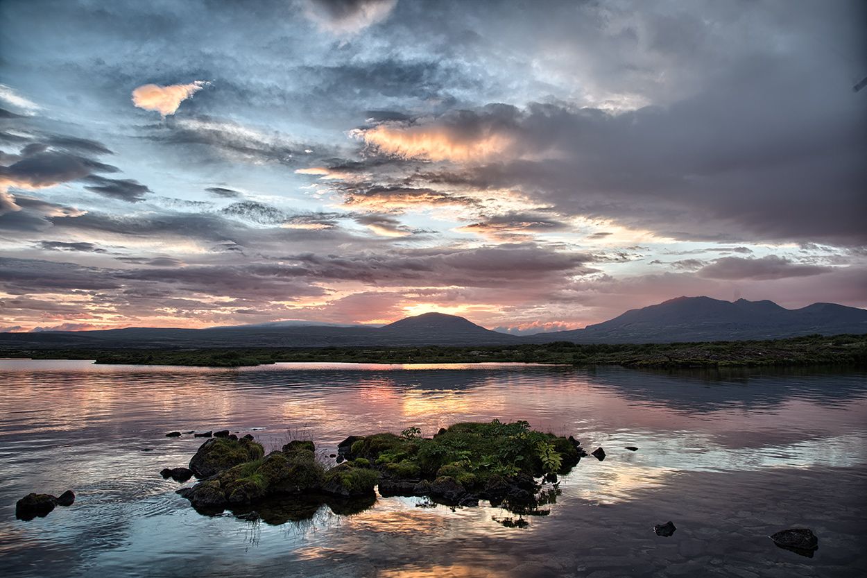 Sunset on Þingvallavatn, Iceland