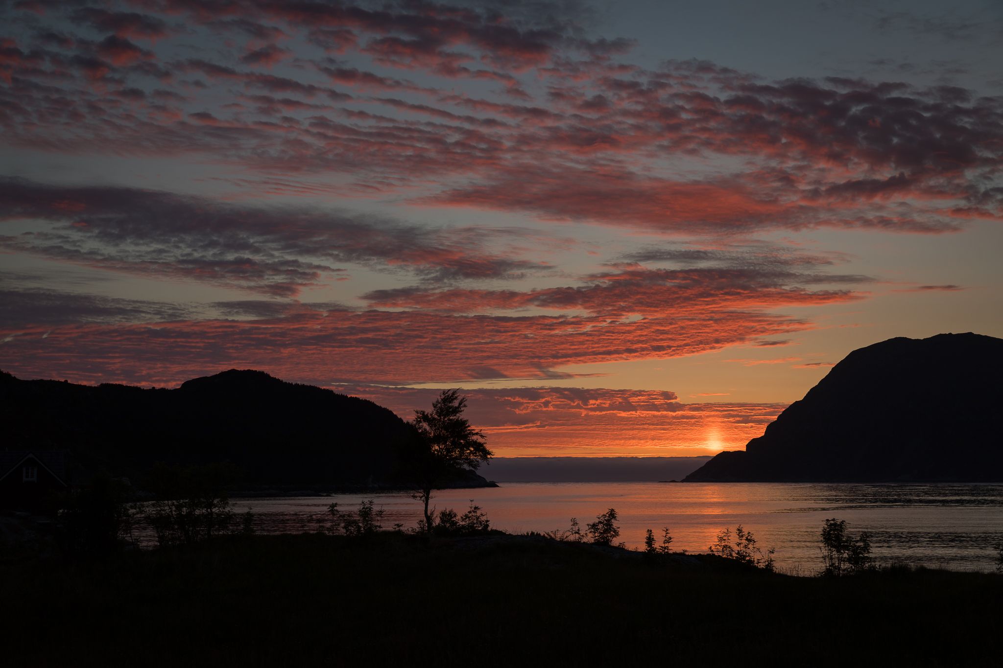 Sunset view at Husevåg, Norway