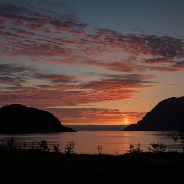 Sunset view at Husevåg, Norway