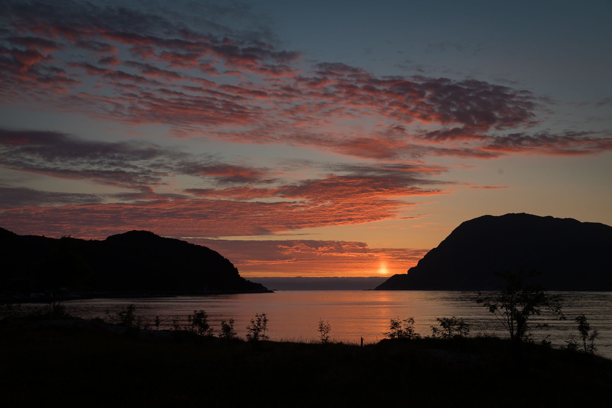 Sunset view at Husevåg, Norway