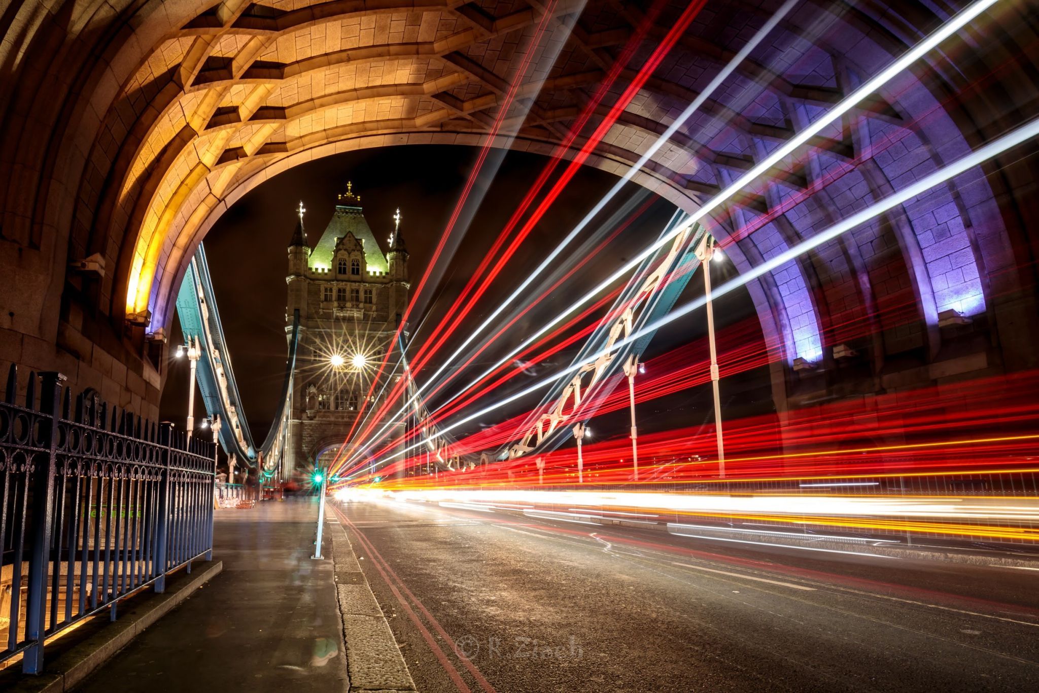 Traffic on the Tower Bridge, London, United Kingdom