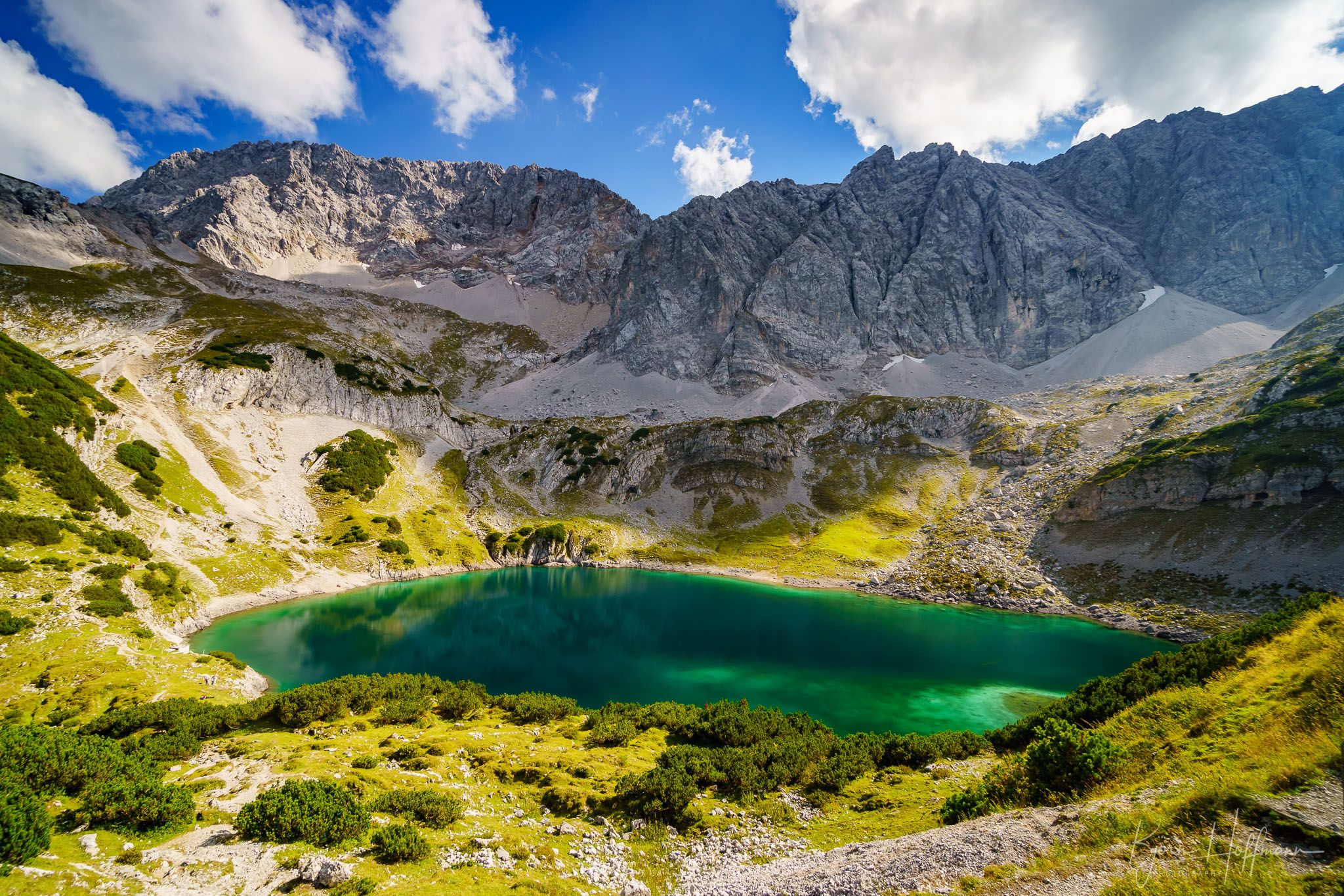 Coburger Hütte and Drachensee, View to Seebensee, Austria