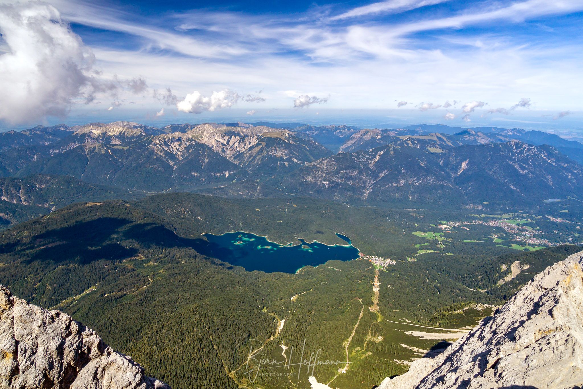 Zugspitze Sunset - View of the Eibsee, Austria