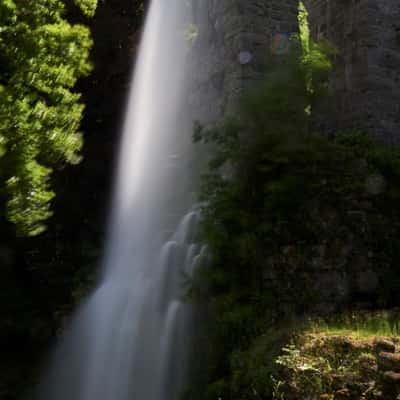 Aqueduct during water features in Bergpark Wilhelmshöhe, Germany