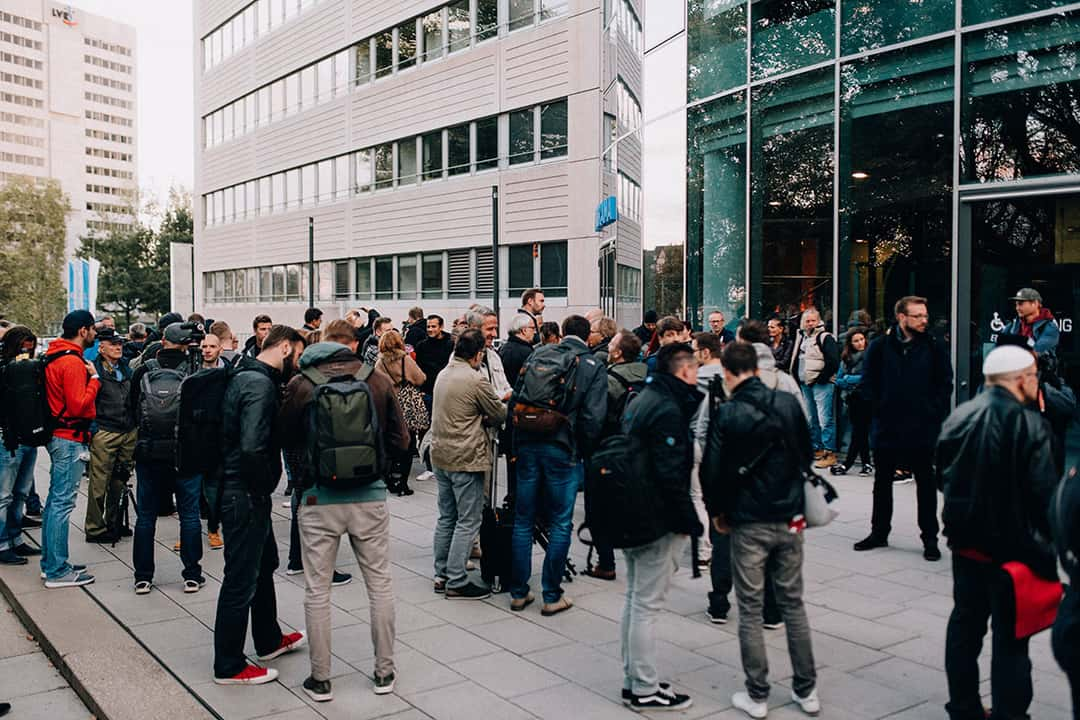 We were around 120 participants, meeting in front of the Triangle Tower...