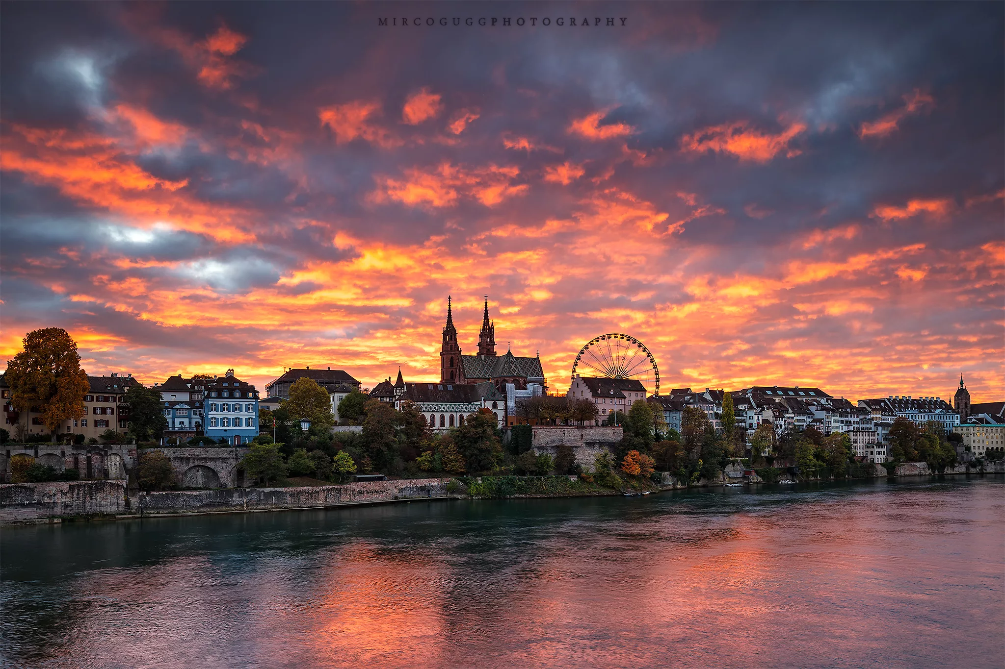Best sunset view in Basel, Switzerland