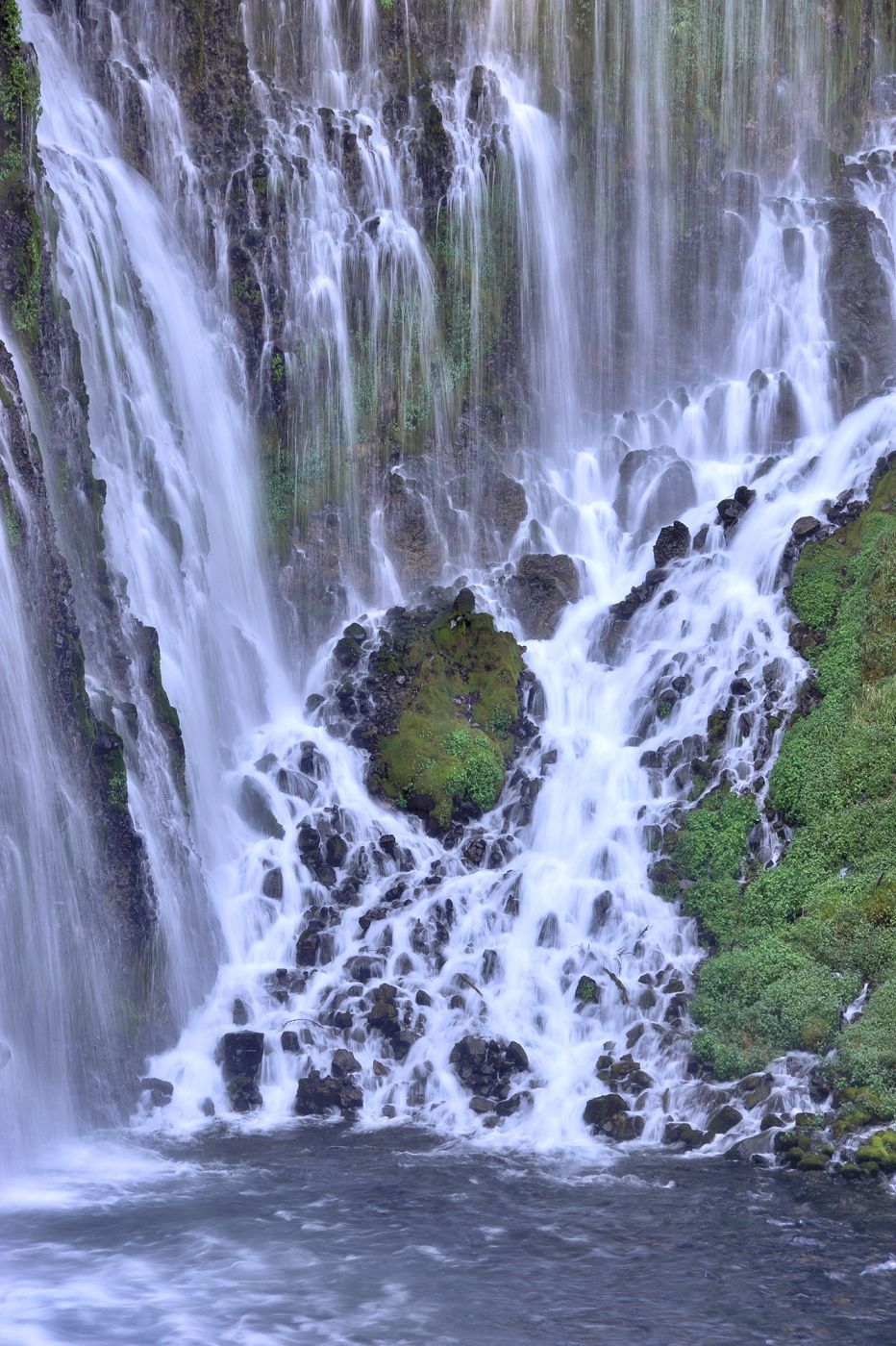 A close up view of Burney Falls, USA