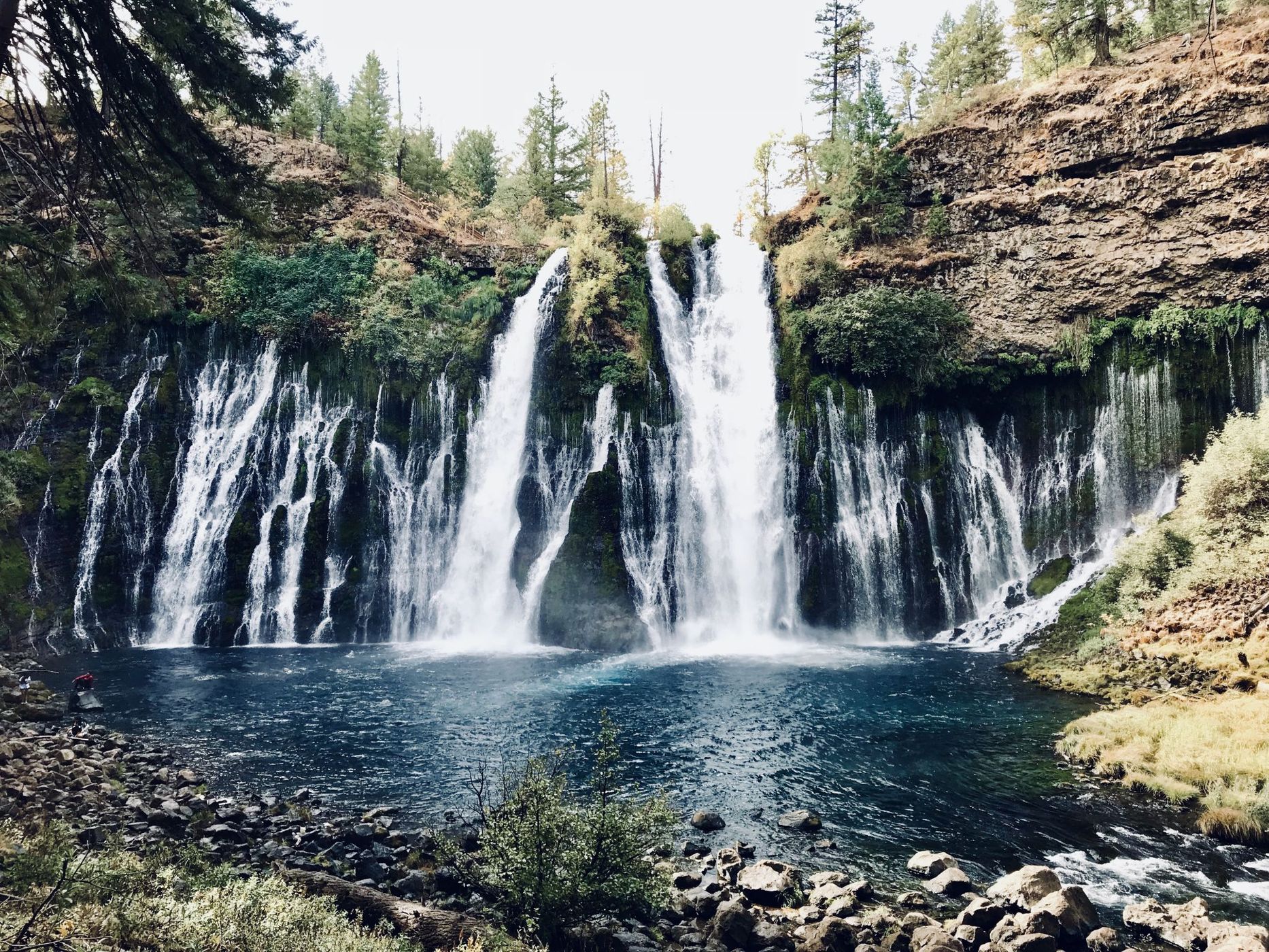 A close up view of Burney Falls, USA