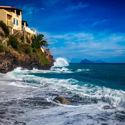 Canneto Lipari looking toward Panarea & Stromboli, Italy