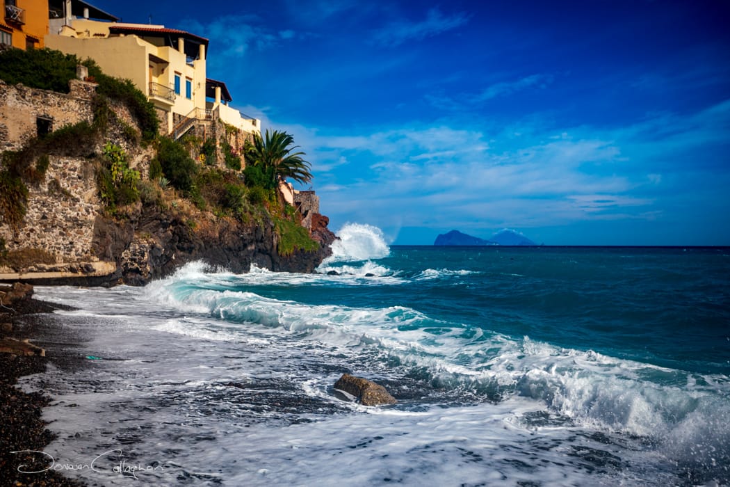 Canneto Lipari looking toward Panarea & Stromboli, Italy
