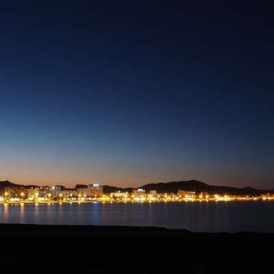 Coastline by night, Spain