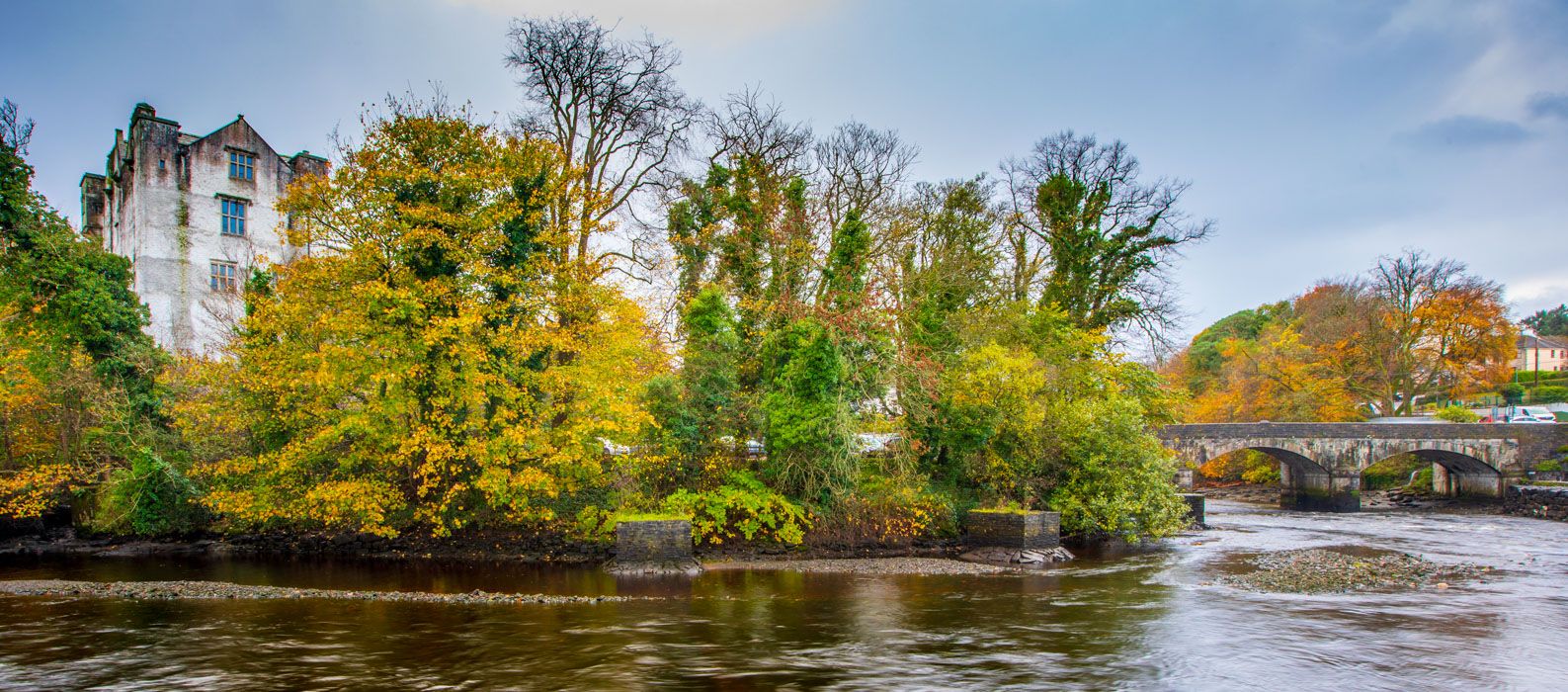 Donegal Castle river and bridge, Ireland