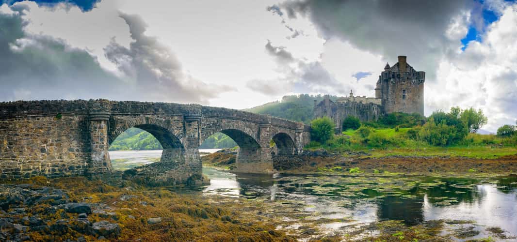 Side view II of Eilean Donan Castle, Scotland