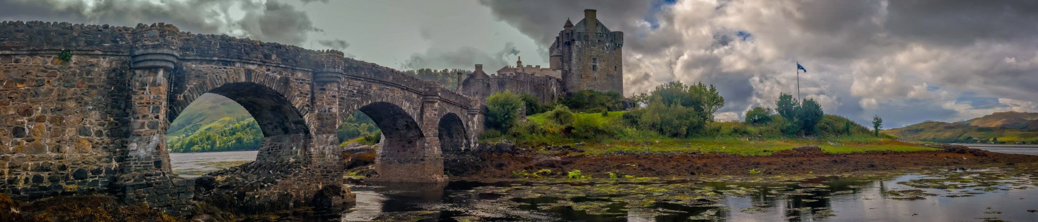 Side view II of Eilean Donan Castle, Scotland, United Kingdom