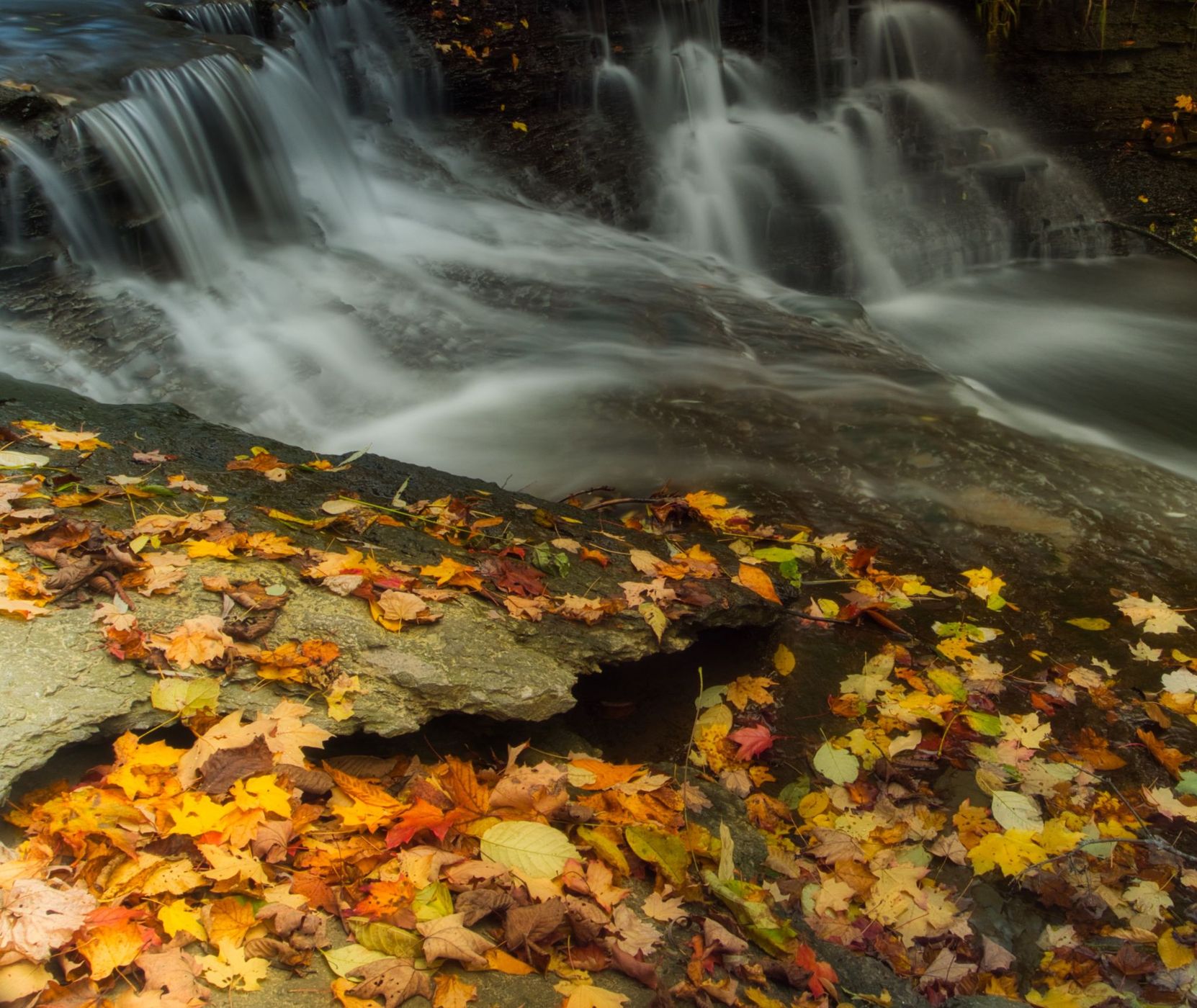 Fall Colors At Wahoosh Falls, Canada