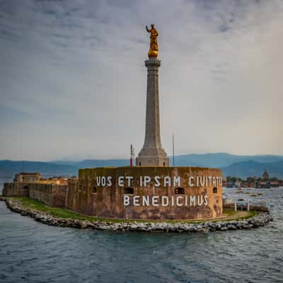 Golden Madonna statue Messina, Italy