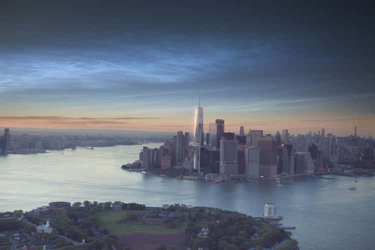 Helicopter View over Manhatten, New York City