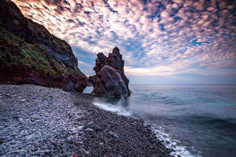 Island of Salina, Malfa Sea Stack sunset